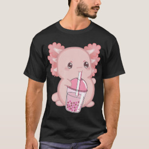 T-shirt Cute Axolotl Japonais Fraise Lait Anime rose K