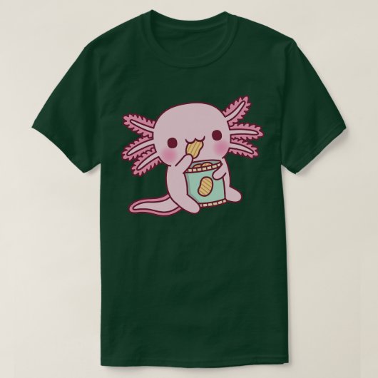 T-shirt Cute Axolotl Manger Chips de pommes de terre (Design devant)