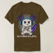 T-shirt Cute Axolotl Playing Console Video Games Axolotl G (Design devant)