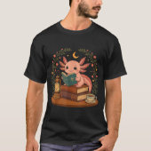 T-shirt Cute Axolotl Reading Books Cozy Bookworm  (Devant)