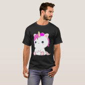 T-shirt Cute Axolotl Unicorn Cat Illustration (Devant entier)