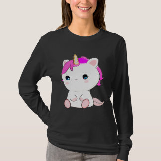 T-shirt Cute Axolotl Unicorn Cat Illustration