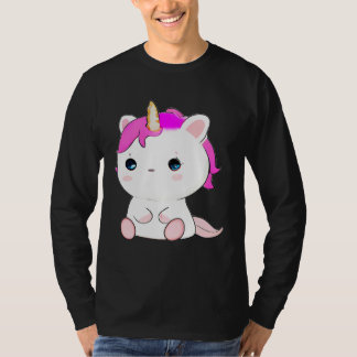 T-shirt Cute Axolotl Unicorn Cat Illustration