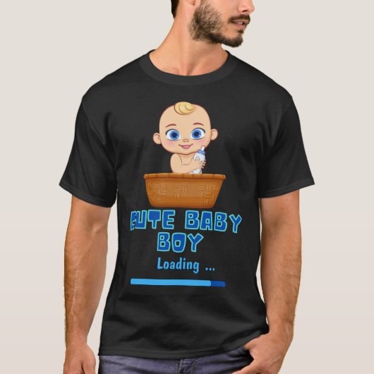 T-shirt Cute Baby Boy Loading Gender Party Pregnancy It s (Devant)