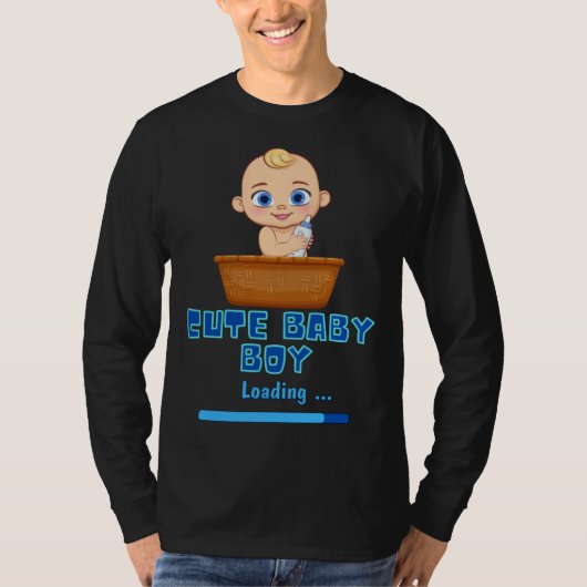 T-shirt Cute Baby Boy Loading Gender Party Pregnancy It s (Devant)