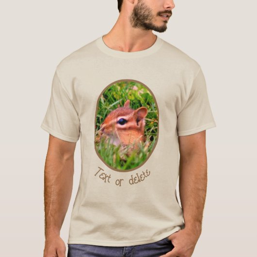 T-shirt Cute Baby Chipmunk Peeking Wildlife (Devant)