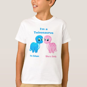 T-shirt Cute Baby Dinosaur Jumeaux Fraternel Personnalisé