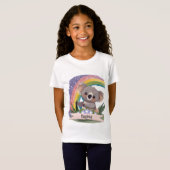 T-Shirt Cute Baby Koala Rainbow Nom personnalisé (Devant entier)