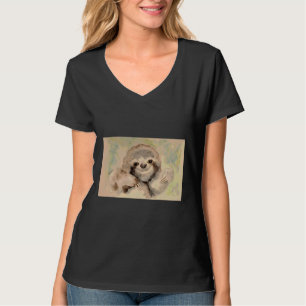 T-shirt Cute Baby Sloth Aquarelle Amérique du Sud Faune