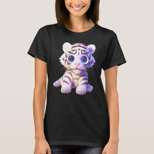T-shirt Cute Baby White Tiger Cub Article D'Art Pour Enfan