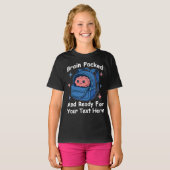 T-shirt Cute Back-to-School Customizable “Brain Ready" (Devant entier)