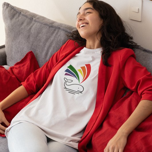T-shirt Cute baleine Gay pride Rainbow Light