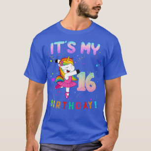 T-shirt Cute Ballet Unicorn Son 16ème anniversaire