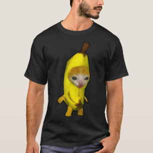 T-shirt Cute Banana Chat Happy Bananacat Mème Kitty Chat L