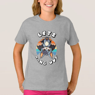 T-shirt Cute Bat Hanging et Retro Sunset   Allons-y