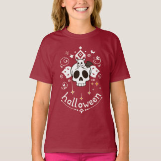 T-shirt Cute Bat & Skull Halloween Vibes