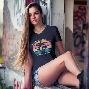 T-shirt Cute Beach Palm Tree Custom Spring Break Femmes