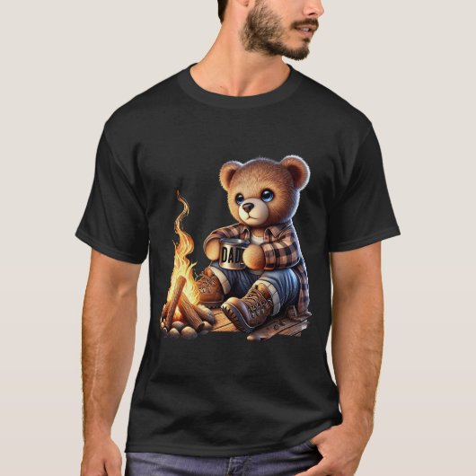 T-shirt cute bear Father's Day birthday shirt (Devant)