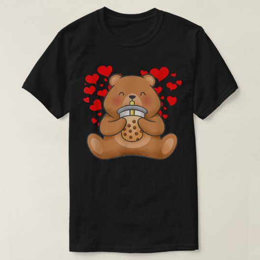 T-shirt Cute Bear Tea Bubble Tea Anime Japonaise Ado5 (Design devant)