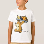 T-shirt Cute Bear transportant une cueillette festive Plat (Devant)