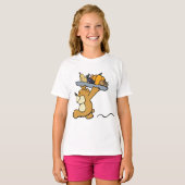 T-shirt Cute Bear transportant une cueillette festive Plat (Devant entier)