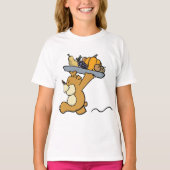 T-shirt Cute Bear transportant une cueillette festive Plat (Devant)