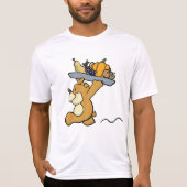 T-shirt Cute Bear transportant une cueillette festive Plat (Devant)