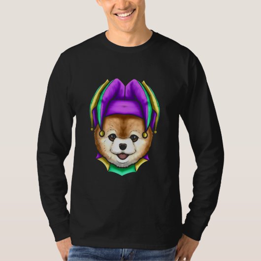 T-shirt Cute Bear with Jester Hat for Mardi Gras (Devant)