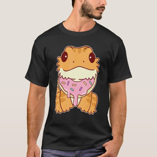 T-shirt Cute Bearded Dragon With Doughnut (Devant)