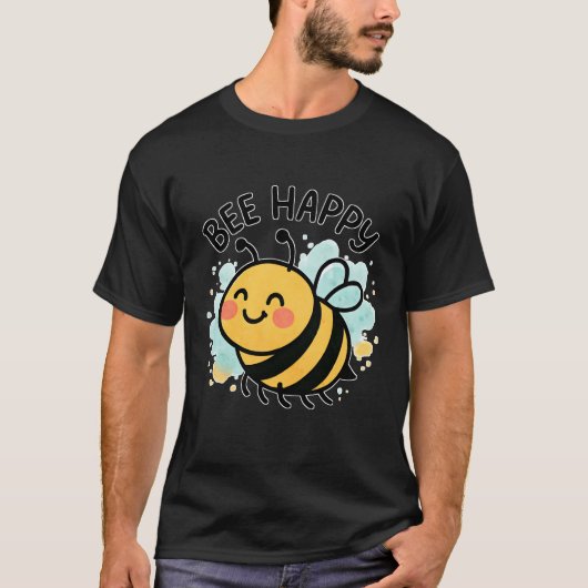 T-shirt Cute Bee Happy Cartoon (Devant)