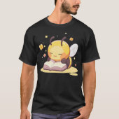 T-shirt Cute Bee Reading Book Teacher Student Reader Graph (Devant)