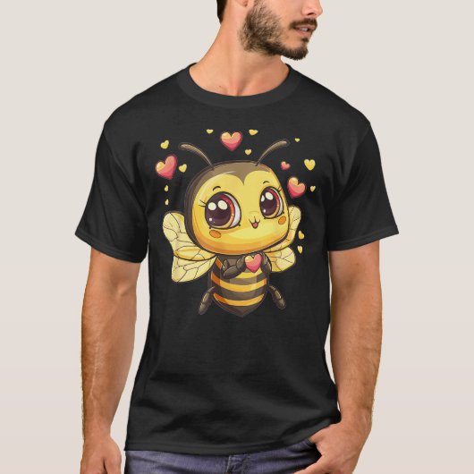 T-shirt Cute Bee With Hearts I Kids Bee (Devant)