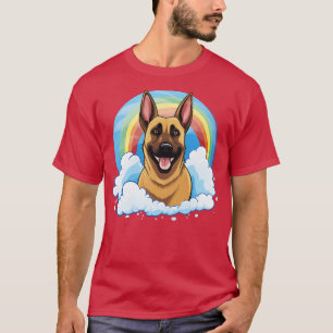 T-shirt Cute Belge Malinois Rainbow Cloud Kawaii Chien Hap