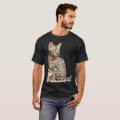 T-shirt Cute Bengal Cat with classic (Devant entier)