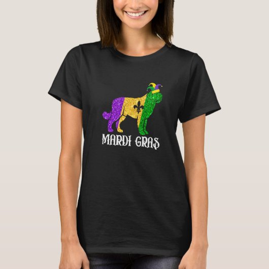 T-shirt Cute Bernard Dog Lover Mardi Gras Party Jester Mas (Devant)