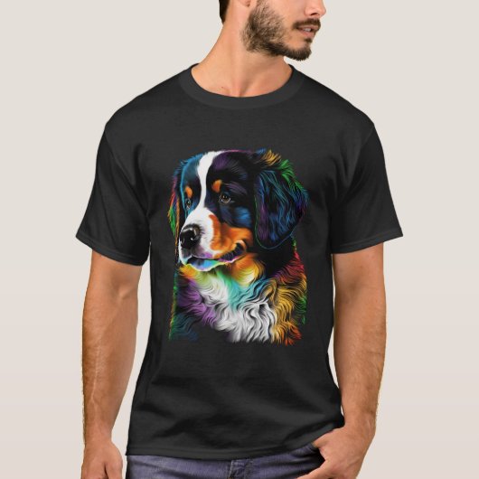 T-shirt Cute Bernese Mountain Dog Puppy  Unique Artistic (Devant)