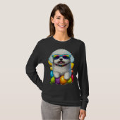 T-shirt Cute Bichon Frise Easter Eggs Dog Costume Womens M (Devant entier)