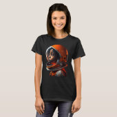 T-shirt Cute Black Boy Wearing Spacesuit (Devant entier)