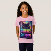 T-Shirt Cute Black Cat With Big Yellow Eyes (Devant entier)