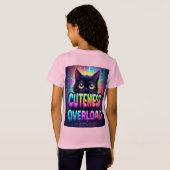 T-Shirt Cute Black Cat With Big Yellow Eyes (Dos entier)