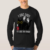 T-shirt Cute Black Kitty Witchy Avec Fantômes Black Magic (Devant)