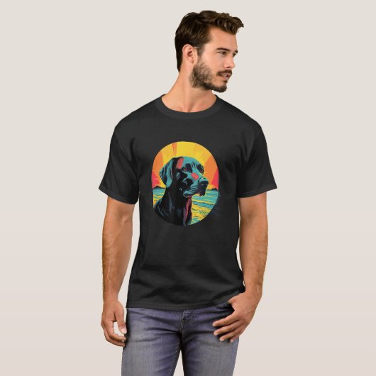 T-shirt Cute Black Lab Black Labrador Retriever Chien Chie (Devant entier)