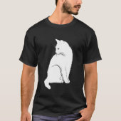 T-shirt Cute Blanc Chat Kitten Graphique (Devant)