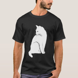 T-shirt Cute Blanc Chat Kitten Graphique