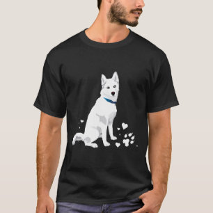 T-shirt Cute blanc Husky Sibérien Doux Chien Blanche Neig