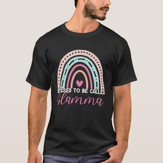 T-shirt Cute Blessed To Be Called Glamma Rainbow Mom Grand (Devant)