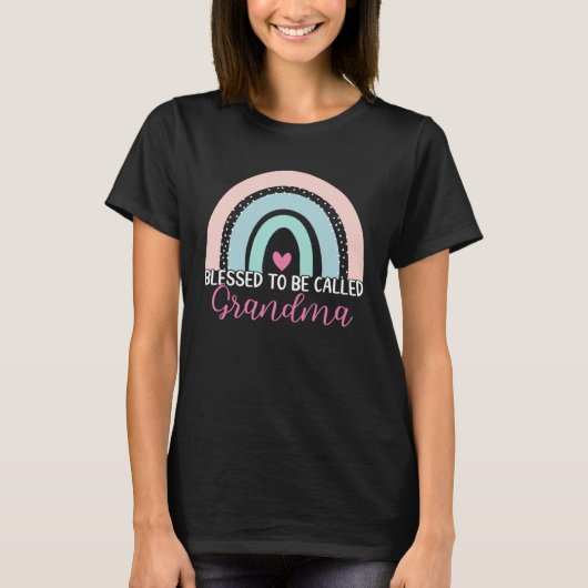 T-shirt Cute Blessed To Be Called Grandma Boho Rainbow Mom (Devant)