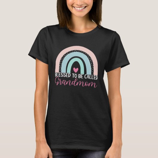 T-shirt Cute Blessed To Be Called Grandmom Boho Rainbow Mo (Devant)