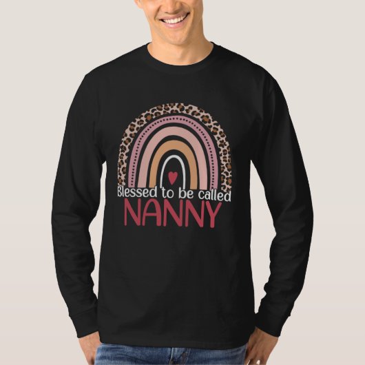 T-shirt Cute Blessed To Be Called Nanny Rainbow Leopard Mo (Devant)