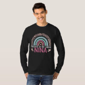 T-shirt Cute Blessed To Be Called Nina Boho Rainbow Leopar (Devant entier)